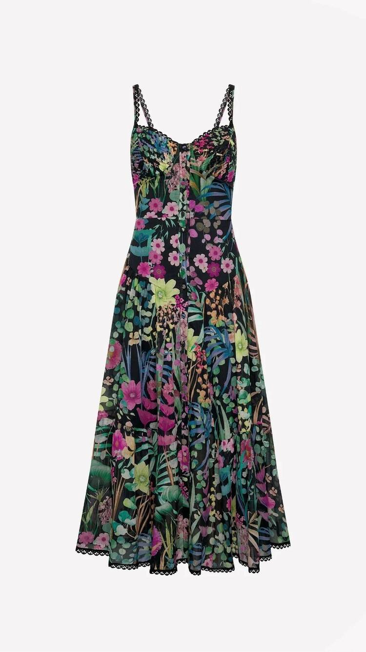 NEW CHARO RUIZ cael long dress in black lagoon - Picture 6 of 6